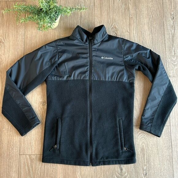 BOYS COLUMBIA SIZE XL BLACK FLEECE JACKET EEEUC - Picture 1 of 4
